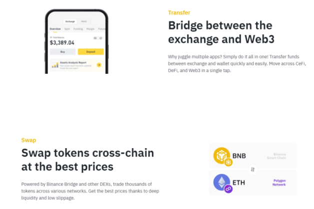 binance bridge cross chain swaps