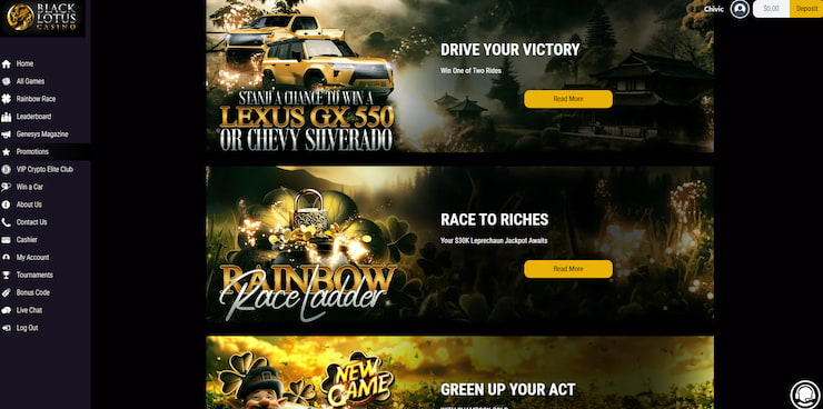 A snapshot of Black Lotus Casino