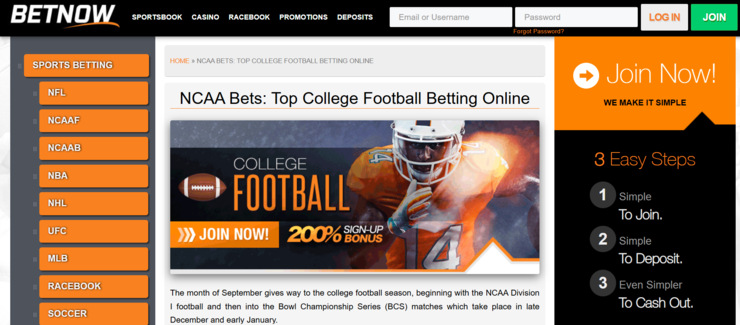 college football betting sites BetNow