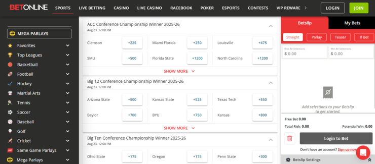 college football betting sites Start Betting on BetOnline