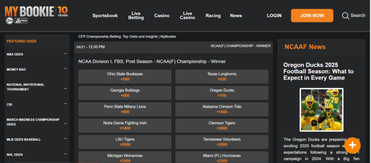 college football betting sites myBookie