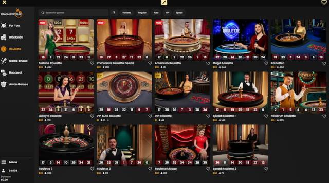 A view of some of the casino games at Decode Casino