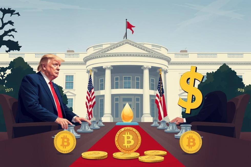โดนัลด์ ทรัมป์ ในงาน Crypto Summit ที่ทำเนียบขาว เน้นที่ Stablecoins