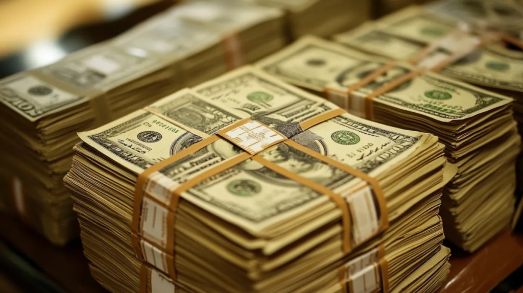 金色のドルの札束