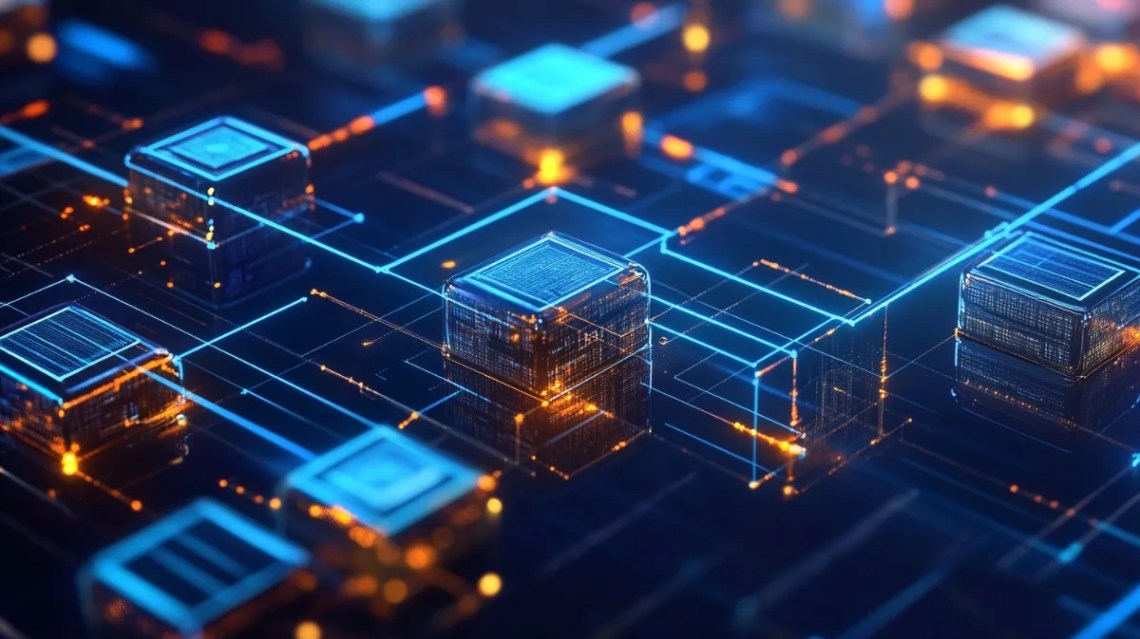 四角い形をしたブロックチェーン