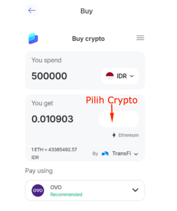Langkah 2 – Mulai Proses Pembelian Crypto