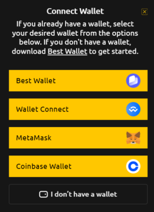 connect your wallet to the bitcoin bull token presale widget