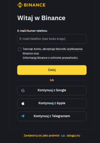 konfiguracja binance