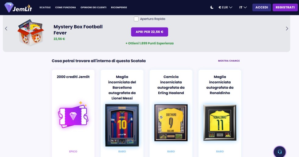 mystery box jemlit calcio