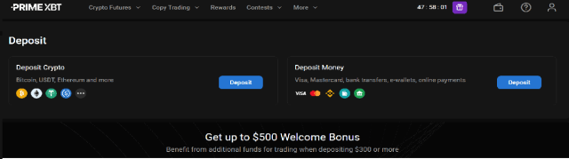 prime xbt depozyt