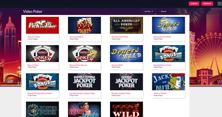 A snapshot of Slots of Vegas Casino's poker games