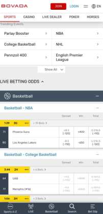 sports betting apps Bovada lines
