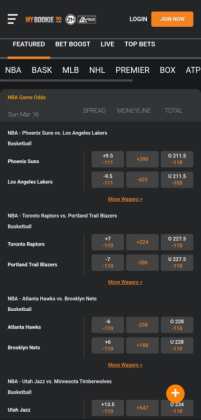 sports betting apps myBookie markets