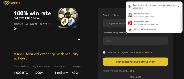 strona glowna gielda weex jak kupic krypto anonimowo