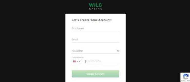 wild casino registration for NV players - second step