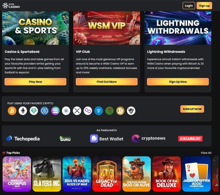 Sites like Stake casino - games and betting features at WSM