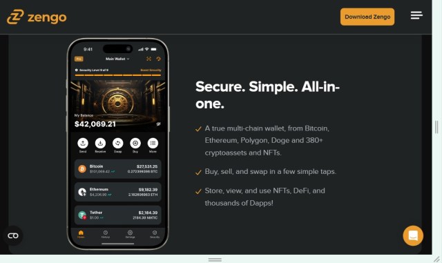 Zengo home - Migliori wallet Web3