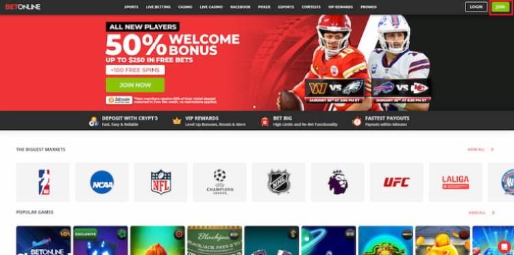 BetOnline Step 1