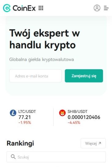 CoinEx giełda zakup kryptowaluty za pomocą karty kredytowej