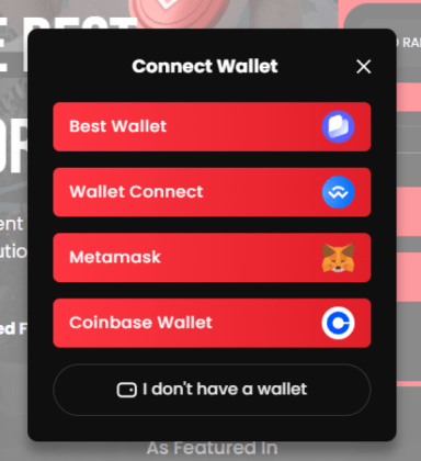 Connect wallet options