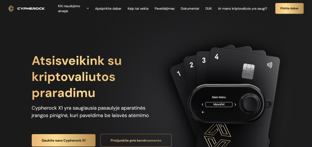 Cyperock Wallet Aparatinė Bitcoin piniginė su aukščiausio lygio saugumu