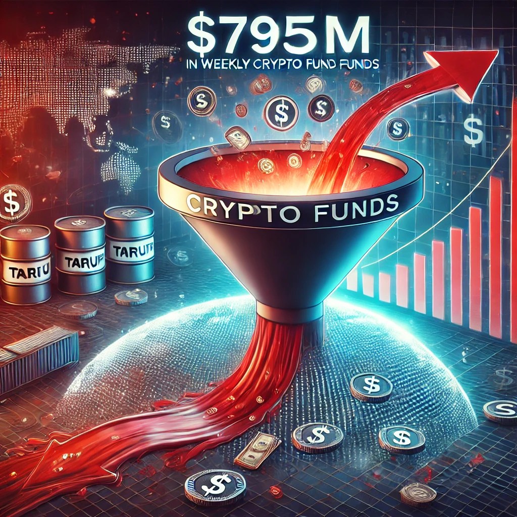 Weekly Crypto Fund Report Shows $795M in Outflows Amid Tariff Concerns