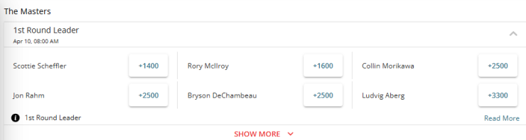 Golf 1st round leader