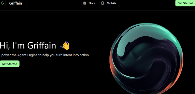 Griffain home page - Crypto AI Agent