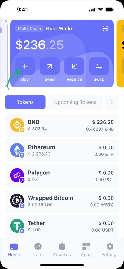 Kupowanie kryptowaluty Best Wallet