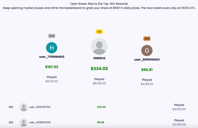 JemLit Leaderboard for $500 in daily prizes