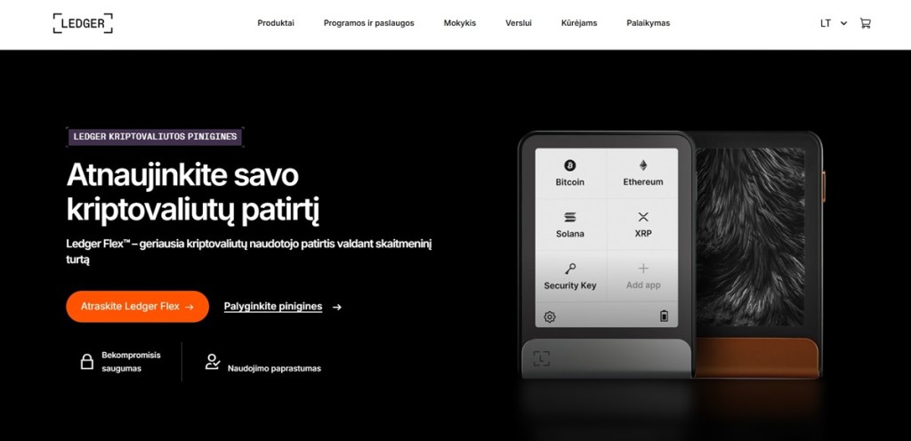 Ledger Nano Viena patikimiausių Bitcoin piniginių su aukšto lygio saugumu