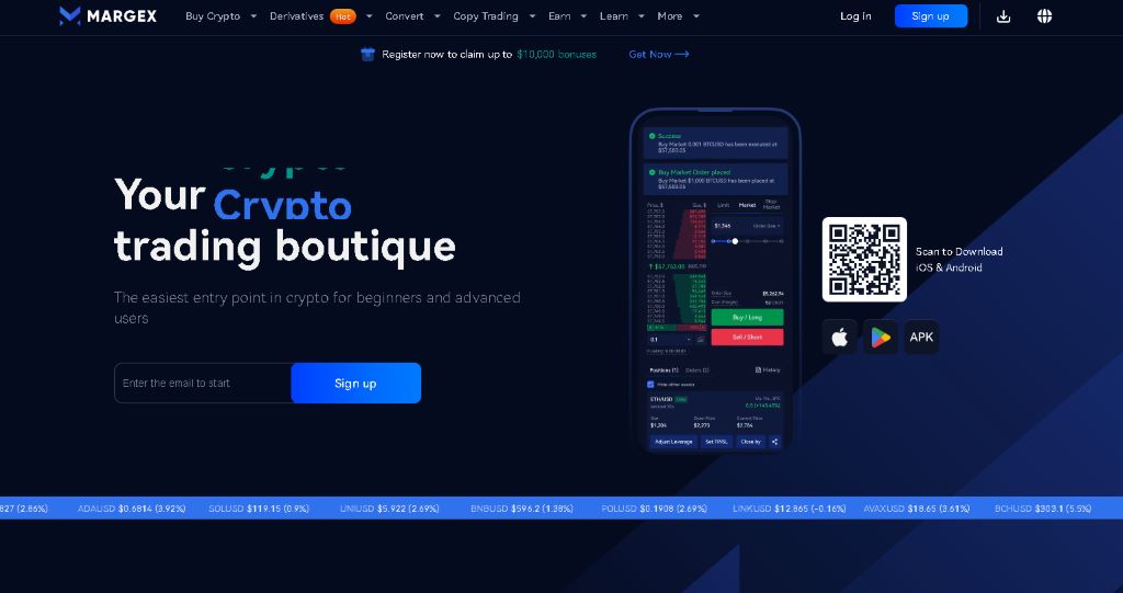 Margex Wallet DeFi tárca beépített