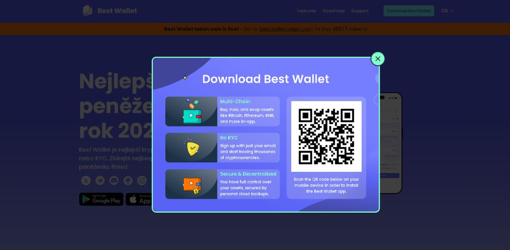 Registrace účtu na Best Wallet