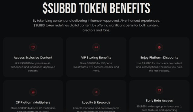 @SUBBD token benefits
