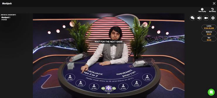 An mage of the same live blackjack table, showing that the betting time is closed.