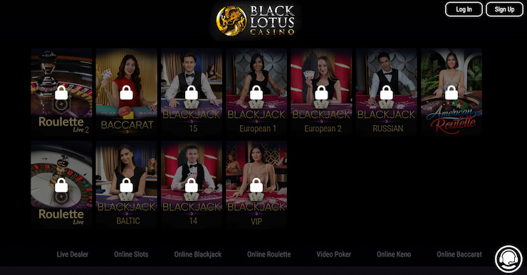 A snapshot of Black Lotus's live blackjack interface.
