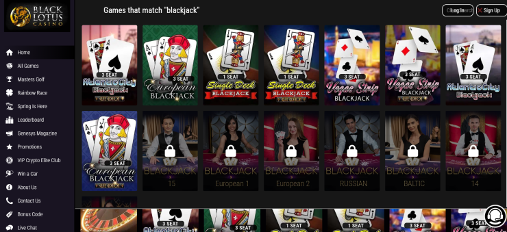 Black Lotus Casino - Top Blackjack Casino Games