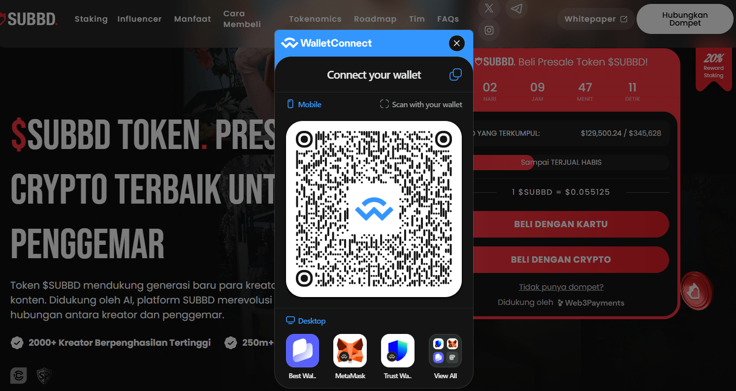 Hubungkan Best Wallet - Cara Beli Token SUBBD