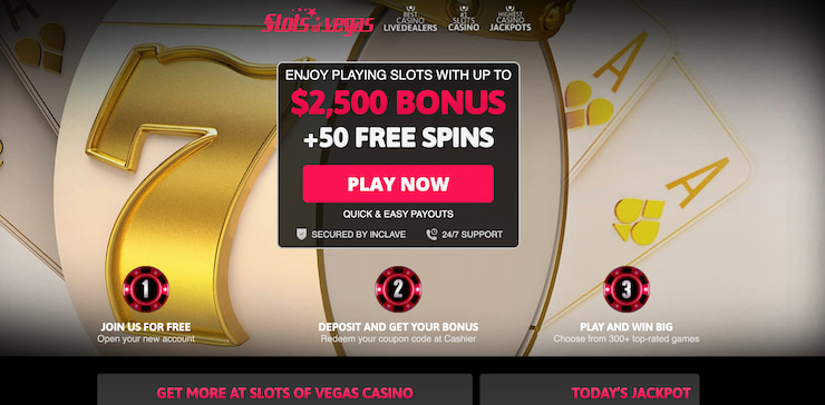 a snapshot of the slots of vegas welcome offer