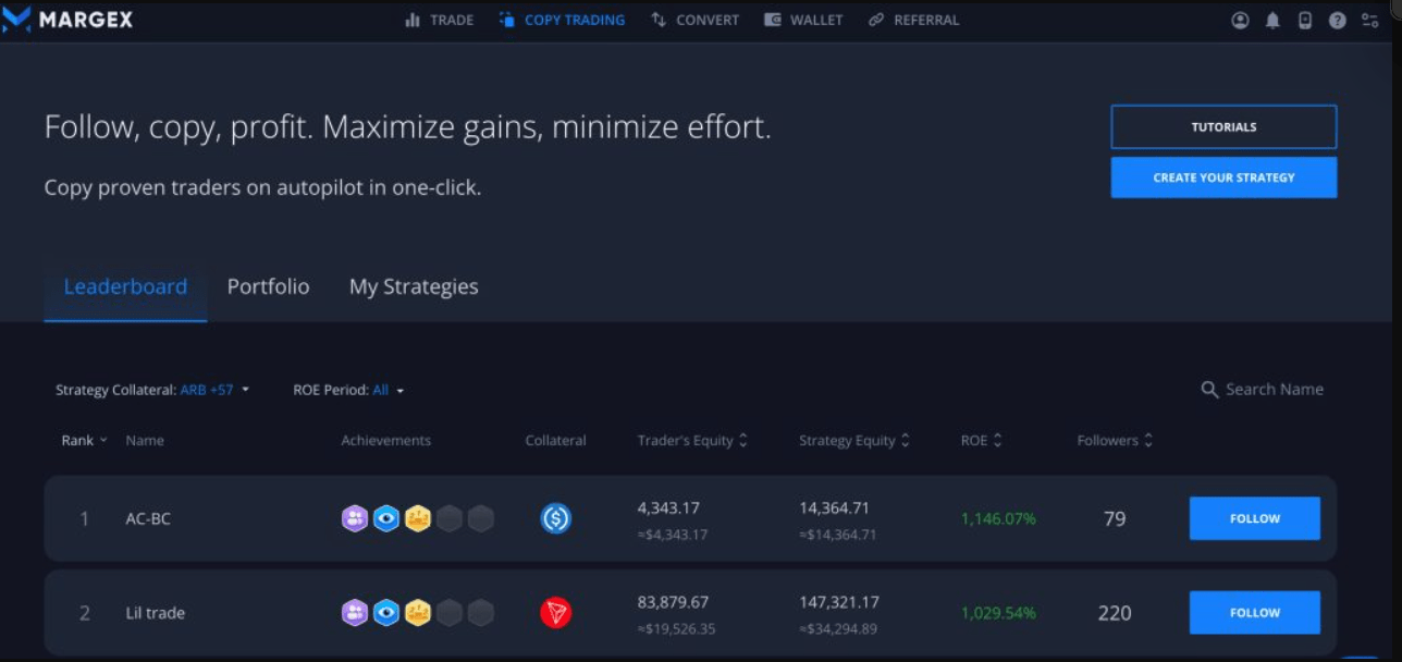 Margex - Copy Trading