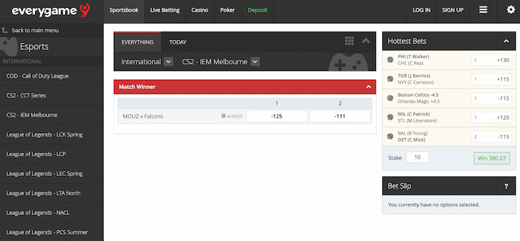 csgo2 betting lines at everygame gambling site