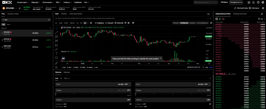 Platforma OKX - nejlepší burza na kryptoměny.