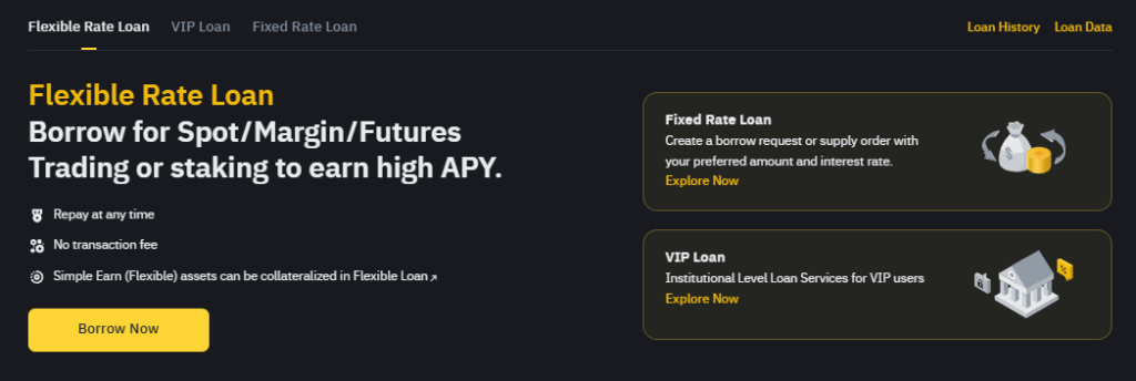 Půjčky na platformě Binance.