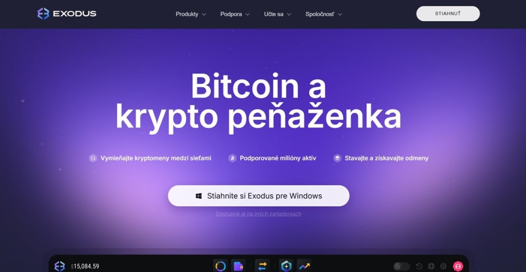 Softwarová krypto peňaženka Exodus Ideálna voľba pre mobilných používateľov