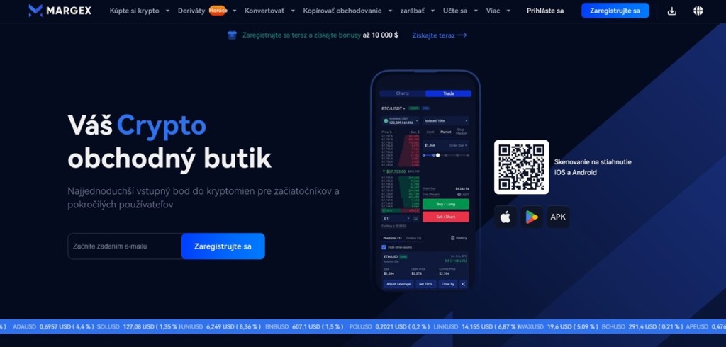 Softwarová krypto peňaženka Margex Wallet Bezpečná a jednoduchá peňaženka pre obchodovanie