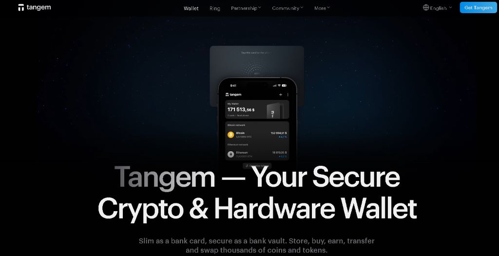 Tangem Wallet Portfel Sprzętowy z Obsługą