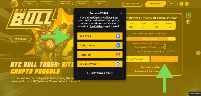 Connect Best Wallet on BTC Bull Token 