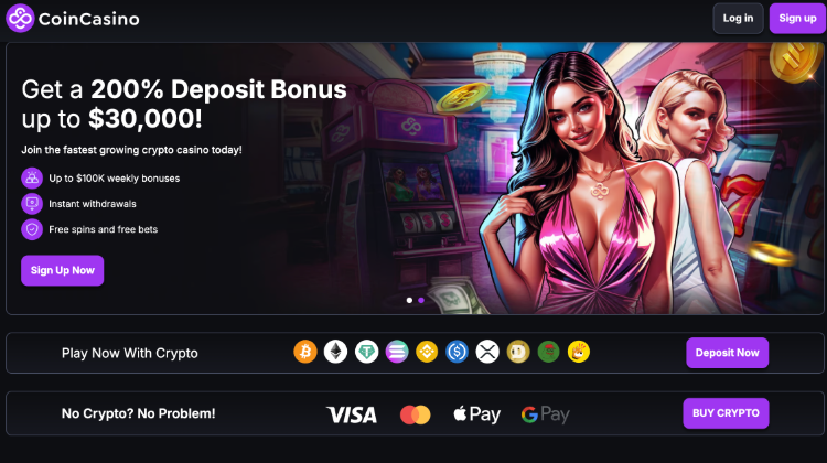 2. CoinCasino – laisvė rinktis mokėjimo būdą, atsiskaitymas 6 valiutomis