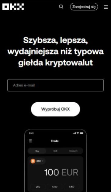 giełda OKX karta dla kryptowalut 