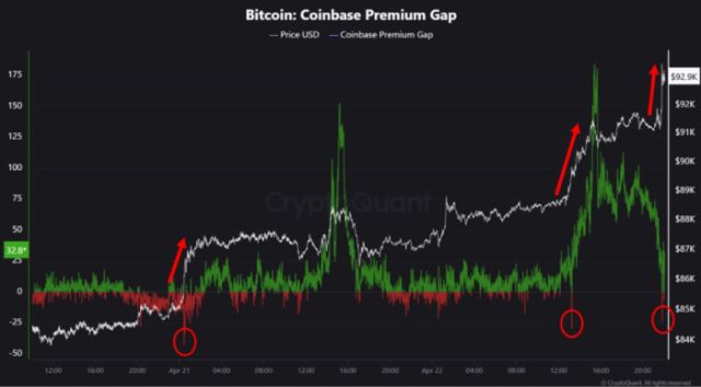 gráfico cryptoquant brecha de bitcoin